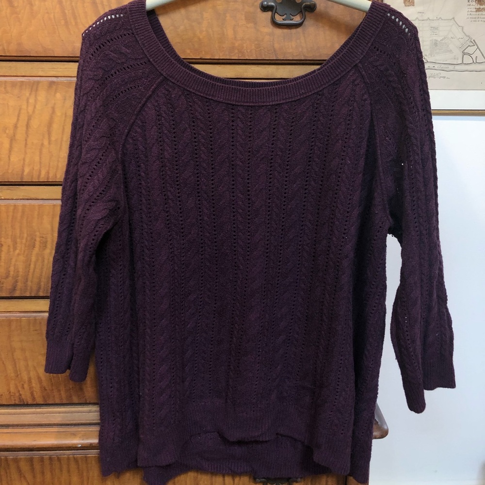 Dark Purple Crew Neck Sweater